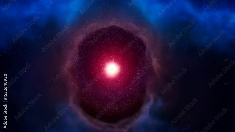 Canvas Prints bright celestial burst in a starfield with nebula clouds of orange and blue color, creating cosmic a