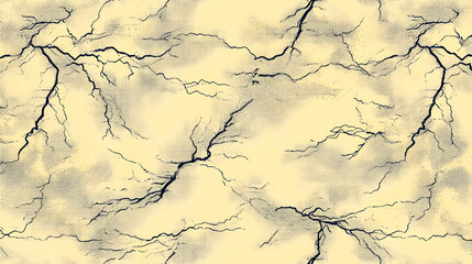 Sparkling lightning strikes half vintage comic book pattern