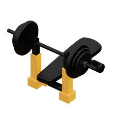 yellow and black Bench Press 3d icon illustration