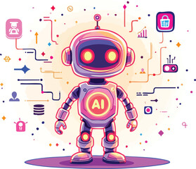 Fototapeta premium Modern ai robot concept representing artificial intelligence and technological innovation.