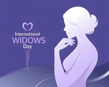 A solemn yet elegant graphic for International Widows Day. A thoughtful silhouette honors International Widows Day.