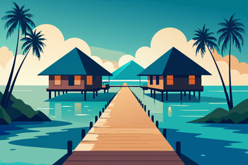 Naklejka premium tropical paradise island