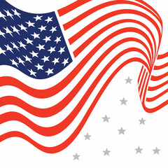 Waving American Flag with Stars and Stripes 4th of july independence Day background Ai-Generated