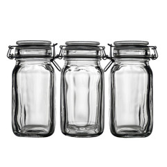 Clear glass jars with airtight lids are perfect for storage and organization. These versatile containers can be used in kitchens, pantries, or for crafting, adding touch of elegance to any space