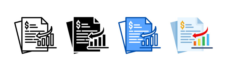 Report icon set bundle. Multi style icon collection perfect for websites, apps, and presentations. Simple vector icon collection