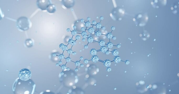 Gepirone rotating 3D model of antidepressant, seamless looped video
