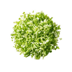 Fresh Chopped Shredded Iceberg Lettuce, Close-Up View
