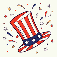 Patriotic Uncle Sam Hat for 4th of July Independence Day Ai-Generated