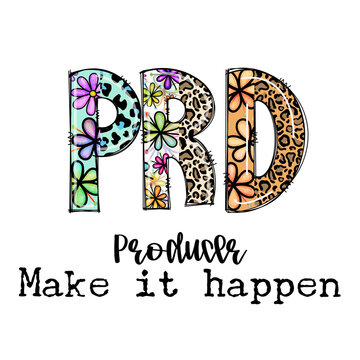PRD Motivational Graphic with Flowers and Leopard Print