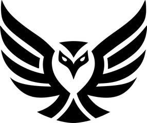 Flat eagle vector with open wings, perfect for logo or emblem use.
