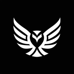 button style eagle vector with open wings, perfect for logo or emblem use.
