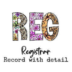 REGISTRAR Record with Detail Floral Leopard Design