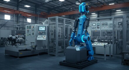 Industrial robot in a factory setting