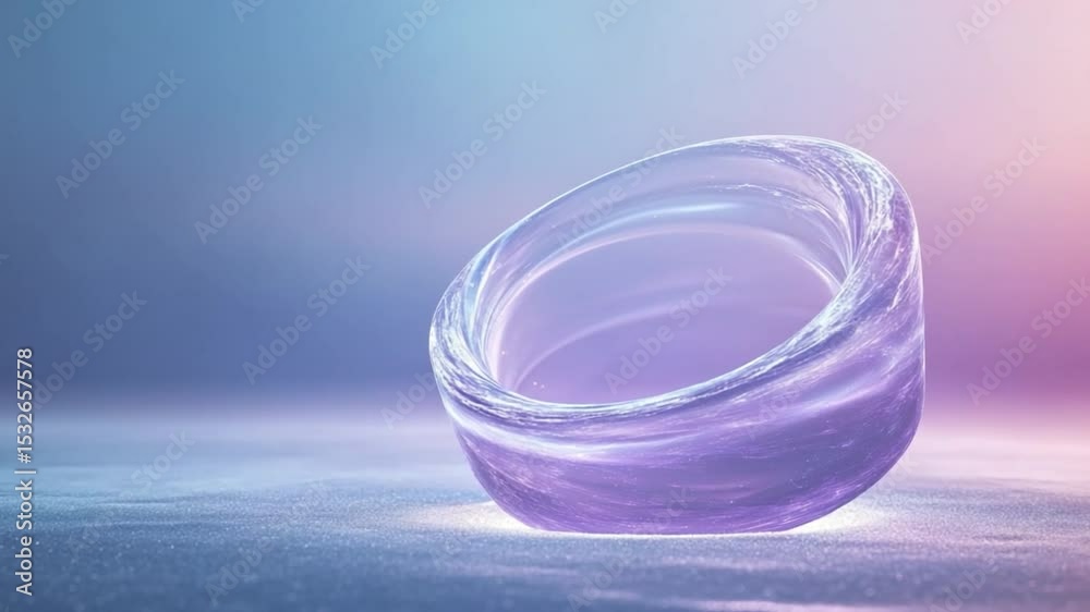 Poster Abstract Crystal Orb: A captivating, semi-transparent crystal orb sits in a soft gradient backdrop, exuding an aura of tranquility and futuristic design. Embodying the essence of elegant modernity.