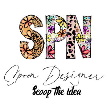 Naklejki Spoon Designer Scoop The Idea Floral Leopard Print Design