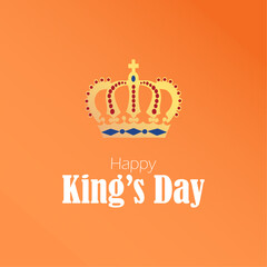Happy King's Day vector illustration. Fijne Koningsdag, Netherlands National day.