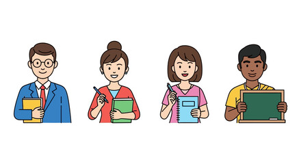 Diverse Educators Illustration of Teachers and Professors