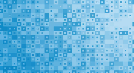 Abstract Blue Square Pixel Mosaic Background Texture