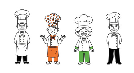 Cartoon Chefs Collection Diverse Culinary Characters for Design Projects