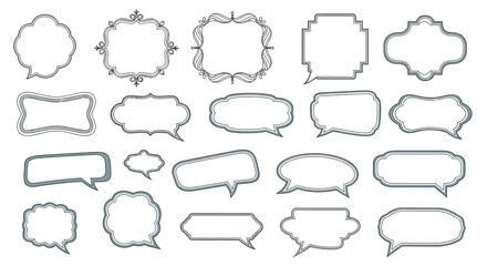 Obraz premium Collection of Decorative Frames and Speech Bubbles Design Elements for Your Projects