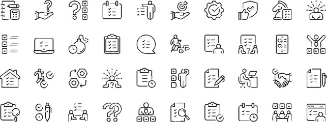 Business icons set white background