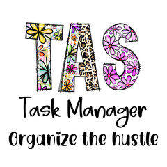 TAS Task Manager Organize the Hustle Floral Leopard Design
