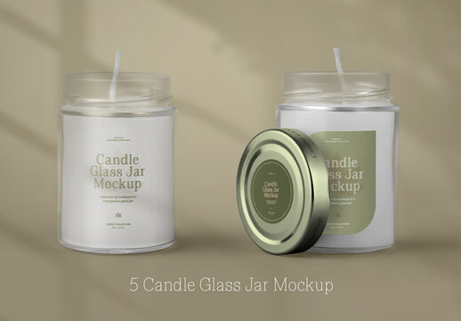 5 Mockups of Candles in a Glass Jar