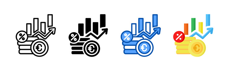 Increase icon set bundle. Multi style icon collection perfect for websites, apps, and presentations. Simple vector icon collection