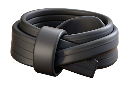 Black martial arts belt tied in a knot