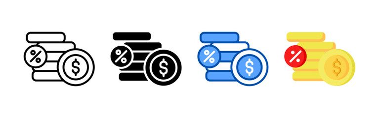 Tax icon set bundle. Multi style icon collection perfect for websites, apps, and presentations. Simple vector icon collection