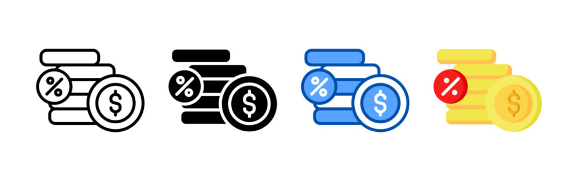 Tax icon set bundle. Multi style icon collection perfect for websites, apps, and presentations. Simple vector icon collection