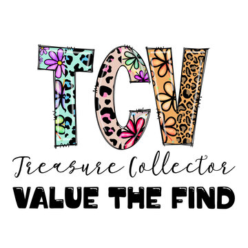 TC Value The Find Treasure Collector Design with Flowers and Leopard Print