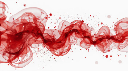 "Abstract red smoke swirl with ink-like splashes on a white background. Fluid motion, vibrant energy, and translucent textures create a dynamic, artistic visual perfect for modern&nbsp;design&nbsp;themes"