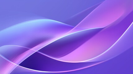 purple blue gradient background with flowing curves and abstract glass shapes