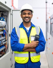 Indian male electrician