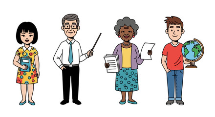 Diverse Group of Educators Teachers, Students, and Global Learning