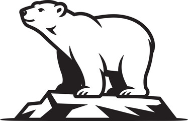 polar bear with a sign