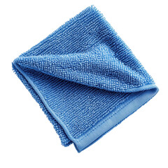 Microfiber Cloth, Hand holding blue duster microfiber cloth used for cleaning, isolated on transparent background