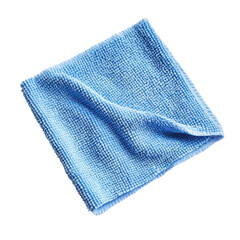 Microfiber Cloth, Hand holding blue duster microfiber cloth used for cleaning, isolated on transparent background