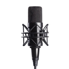 Microphone, Microphone in a professional recording or radio studio, isolated on transparent background
