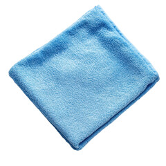 Microfiber Cloth, Hand holding blue duster microfiber cloth used for cleaning, isolated on transparent background