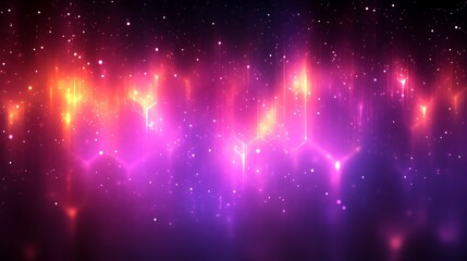 Abstract glowing shapes in vibrant hues of pink and orange.