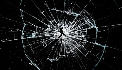 黒背景に割れたガラスの破片とクラックが広がるグランジ風のミステリアスなダーク背景
Grunge Dark Background with Shattered Glass Fragments and Cracks on Black