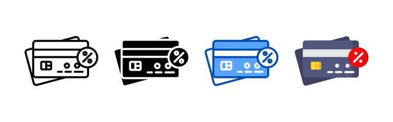 Credit card icon set bundle. Multi style icon collection perfect for websites, apps, and presentations. Simple vector icon collection