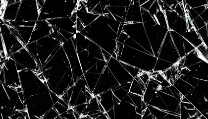 黒背景に割れたガラスの破片とクラックが広がるグランジ風のミステリアスなダーク背景
Grunge Dark Background with Shattered Glass Fragments and Cracks on Black
