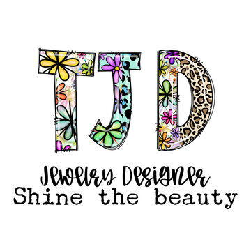 TJD Jewelry Designer Shine the Beauty Floral Leopard Print Design