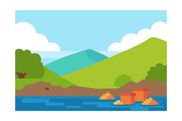 Obraz premium landscape with mountains and trees