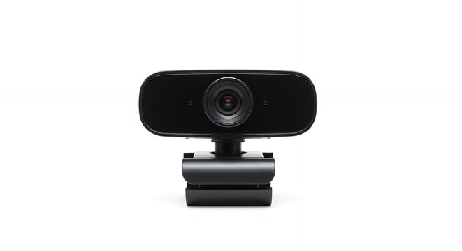 Black webcam on white background