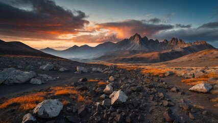 Obraz premium La fuerza imparable de la Tierra: una erupción volcánica masiva con efectos visuales impresionantes de lava y ceniza.