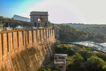 Hartbeespoort dam wall and tunnel in north west province south africa